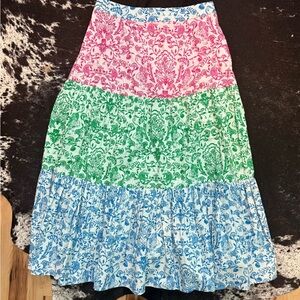 Roller Rabbit A-Line Skirt - Pink, Green, Blue
